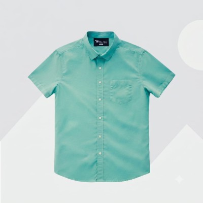 100% Oxford Cotton Fabric Short Sleeve Shirt For Men's