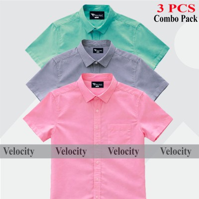 100% Oxford Cotton Fabric Short Sleeve Shirt For Men's
