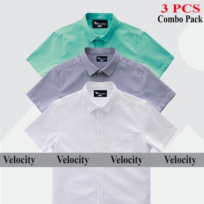 100% Oxford Cotton Fabric Short Sleeve Shirt For Men's
