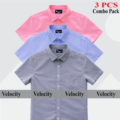100% Oxford Cotton Fabric Short Sleeve Shirt For Men's