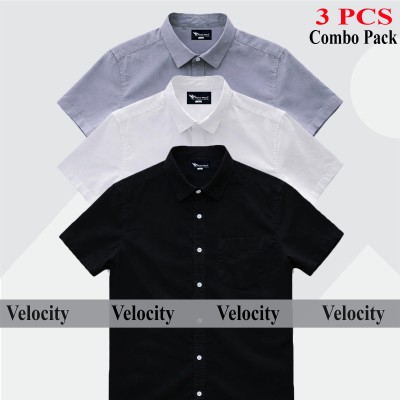 100% Oxford Cotton Fabric Short Sleeve Shirt For Men's