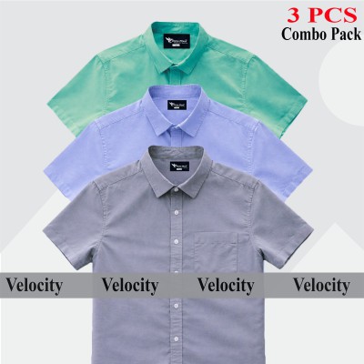 100% Oxford Cotton Fabric Short Sleeve Shirt For Men's