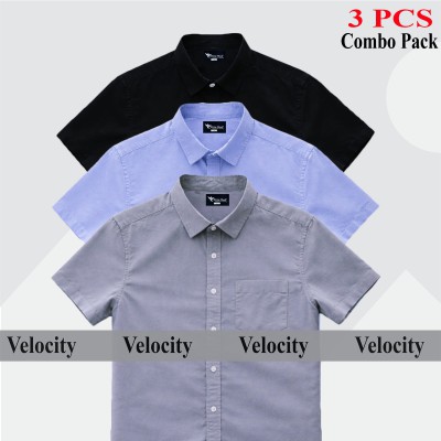 100% Oxford Cotton Fabric Short Sleeve Shirt For Men's