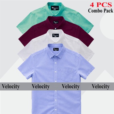 100% Oxford Cotton Fabric Short Sleeve Shirt For Men's