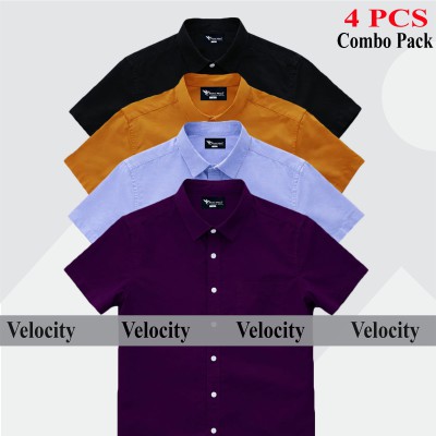 100% Oxford Cotton Fabric Short Sleeve Shirt For Men's