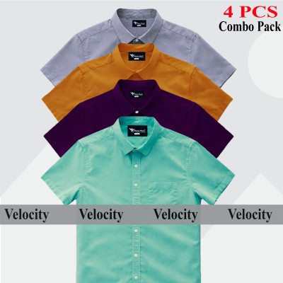 100% Oxford Cotton Fabric Short Sleeve Shirt For Men's