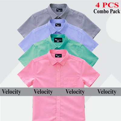 100% Oxford Cotton Fabric Short Sleeve Shirt For Men's