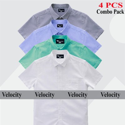 100% Oxford Cotton Fabric Short Sleeve Shirt For Men's