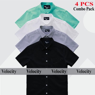 100% Oxford Cotton Fabric Short Sleeve Shirt For Men's