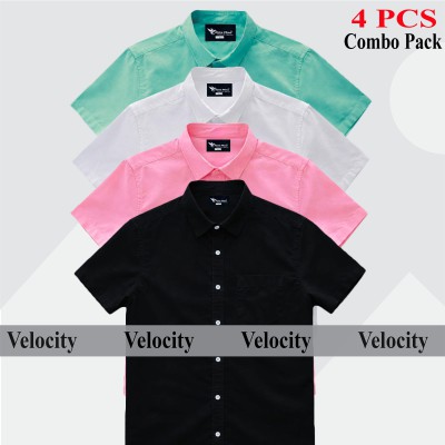 100% Oxford Cotton Fabric Short Sleeve Shirt For Men's