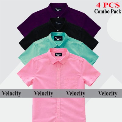 100% Oxford Cotton Fabric Short Sleeve Shirt For Men's