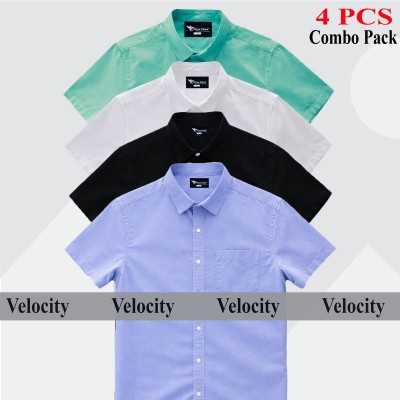 100% Oxford Cotton Fabric Short Sleeve Shirt For Men's