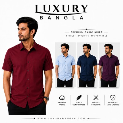 100% Oxford Cotton Fabric Short Sleeve Shirt For Men's