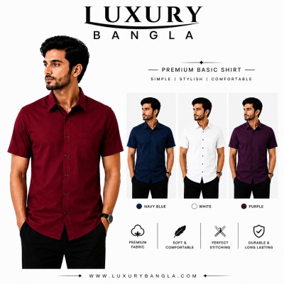 100% Oxford Cotton Fabric Short Sleeve Shirt For Men's
