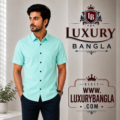 100% Oxford Cotton Fabric Short Sleeve Shirt For Men's