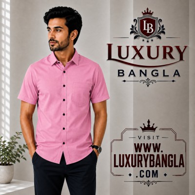 100% Oxford Cotton Fabric Short Sleeve Shirt For Men's