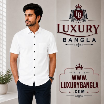 100% Oxford Cotton Fabric Short Sleeve Shirt For Men's