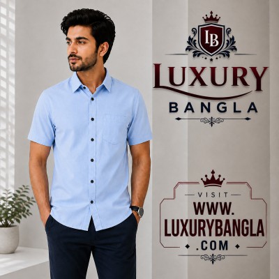 100% Oxford Cotton Fabric Short Sleeve Shirt For Men's