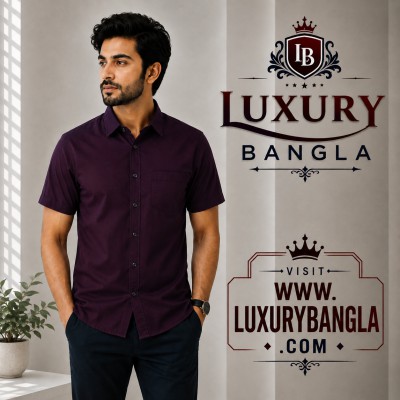 100% Oxford Cotton Fabric Short Sleeve Shirt For Men's