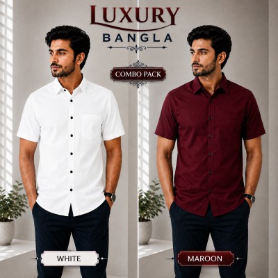 100% Oxford Cotton Fabric Short Sleeve Shirt For Men's