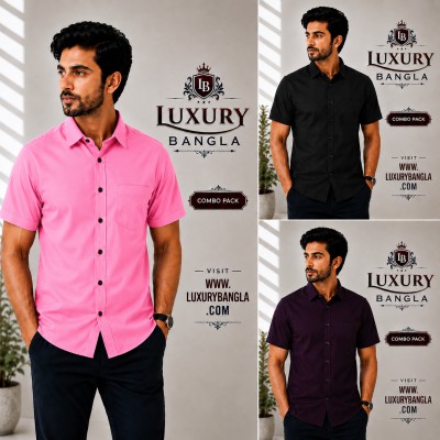 100% Oxford Cotton Fabric Short Sleeve Shirt For Men's