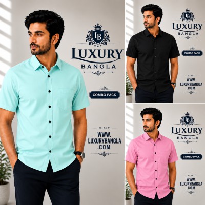 100% Oxford Cotton Fabric Short Sleeve Shirt For Men's