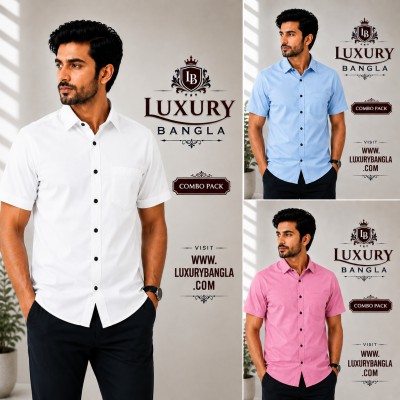 100% Oxford Cotton Fabric Short Sleeve Shirt For Men's