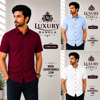 100% Oxford Cotton Fabric Short Sleeve Shirt For Men's