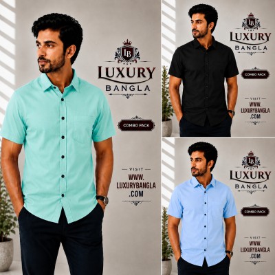 100% Oxford Cotton Fabric Short Sleeve Shirt For Men's